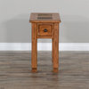 Sunny Designs Sedona 15" Transitional Wood Chair Side Table in Rustic Oak