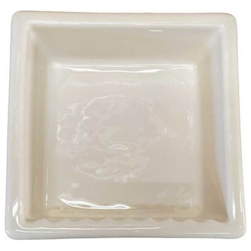 Porcelain Square Recess Shelf Niche Shampoo Soap Bathroom Shower, Biscuit Glossy
