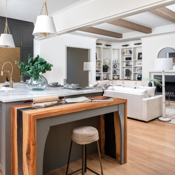 308 Wonderwood Kitchen & Living Room by Pike Properties - Charlotte Custom Home 