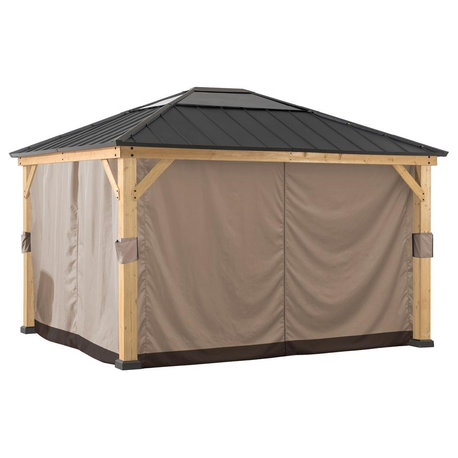 Universal Curtains and Mosquito Netting for 13×15ft Wood Framed Gazebos