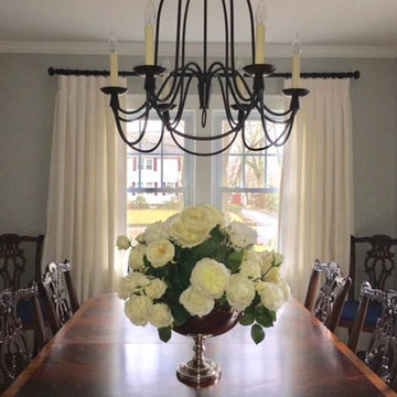 Cream and Gray Traditional Dining Room