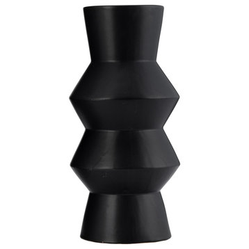 Ceramic 12"H Totem Vase, Black