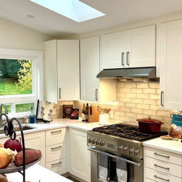 Busy Cooks Maximize Kitchen Function, Display, Light, Storage & Forest Views