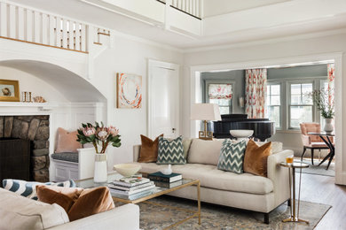 Living room - craftsman living room idea in Boston