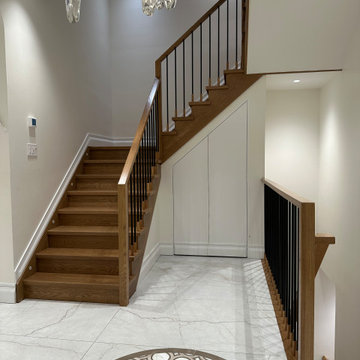Custom Wood Staircase with Metal Balusters – Brooklyn, NY