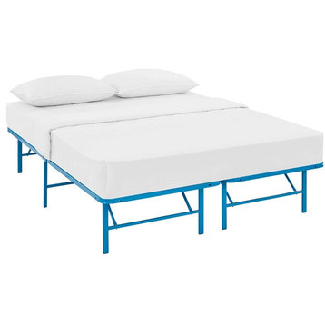 Horizon Queen Stainless Steel Bed Frame, Light Blue