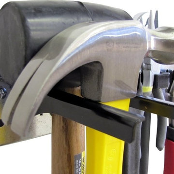 Wall Control metal pegboard and tool board hammer holders can hold a wide range