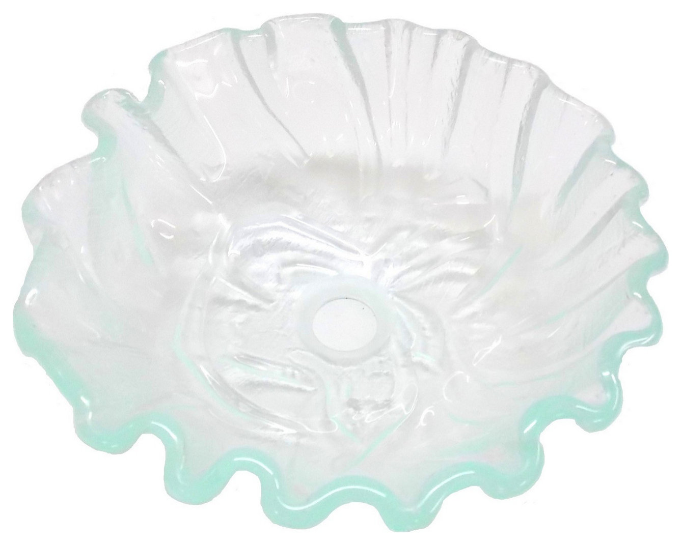 Caribbean Wave Blue Glass Bathroom Vessel Sink - View #8