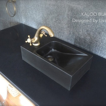 Wash-hand Basin Bathroom style Basalt stone sink - KALOO BLACK