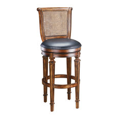 Cane Back Bar Stools and Counter Stools | Houzz - Hillsdale - Dalton Cane Back Counter Stool With Leather Seat - Bar Stools  And Counter Stools