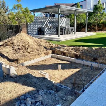 Building a Pit for a New Prefab Spa in Carmel Valley