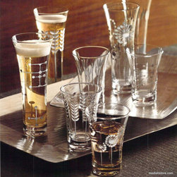 Roost Platinum Etched Glasses - SKU: TG198 - Wine And Bar Tools