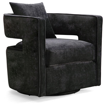 Kennedy Black Swivel Chair - Black