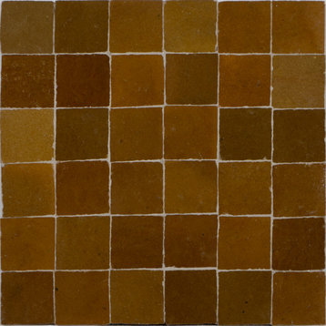 Handmade Mosaic Tile, Brown, 12"x12"Panel