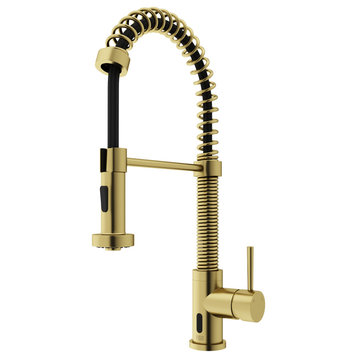 VIGO Edison Pull-Down Kitchen Faucet With Touchless Sensor, Matte Brushed Gold