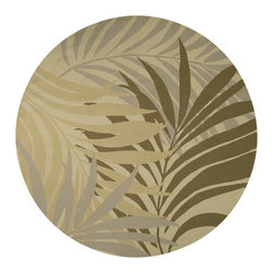 Rain Outdoor Round Rug / Sage Green Littoral Print - Outdoor Rugs