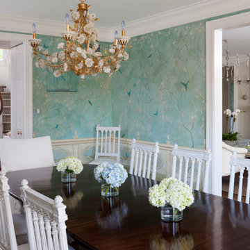 Cherry Blossom Chinoiserie Dining Room Mural