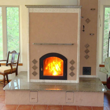 Stucco with heated bench, Demary Construction