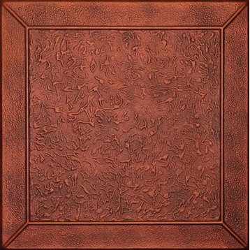19.6"x19.6" Styrofoam Glue Up Ceiling Tiles R27, Antique Style Copper