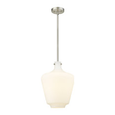 Lowell 1-LT 12" Mini Pendant 493-1S-SN-G501-12, Brushed Satin Nickel