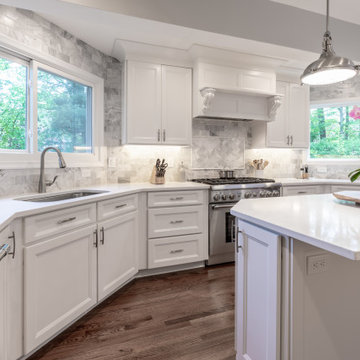 Dramatic Changes to Achieve an Amazing More Open & Functional White Kitchen