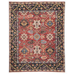 Jaipur Living - Jaipur Living Aika Hand-Knotted Medallion Red/Multicolor Area Rug, 8'x10' - The Salinas collection is punctuated by vibrant hues and intricate details, bringing a bold, transitional look to any home. The hand-knotted Aika rug captures the feminine charm of traditional Agra carpets. Intricate, multicolored floral medallions and botanical vines create patterned panache on this durable wool accent.