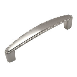 Cosmas - Cabinet Pull, 3-3/4" Hole Centers, Satin Nickel, Set of 10 - Cabinet And Drawer Handle Pulls