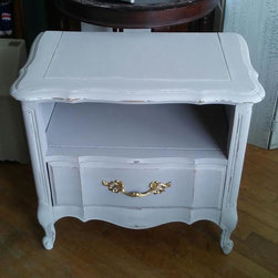 Light Gray Shabby Style Night Stand - Nightstands And Bedside Tables