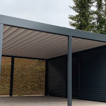 Stahlzart Carport am Haus