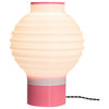 Asian Lantern 15" Plant-Based PLA Dimmable LED Table Lamp, White/Hot Pink