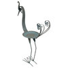 Peacock Standing Decorative Metal Bird Feeder Sculpture