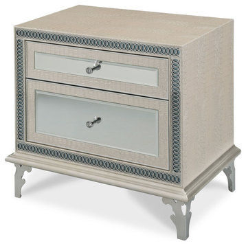 Hollywood Swank Upholstered Nightstand, Crystal Croc