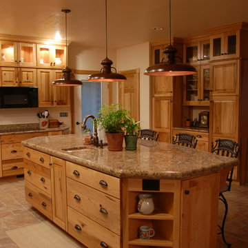 Rustic look with Hickory cabinets from KraftMaid
