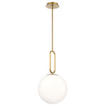 Eurofase - Eurofase Prospect 1-Light Large Pendant, Gold/Opal White - Ever so popular, the modern opal sphere is also available as a half gold and half clear orb.