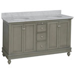 Kitchen Bath Collection - Bella 60" Bathroom Vanity, Weathered Gray, Carrara Marble, Double Vanity - The Bella: undeniable classic beauty.