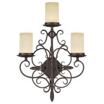 Livex Lighting - Millburn Manor Wall Sconce, Imperial Bronze - A rustic look that gives a dramatic flair to your home, this design serves as a piece of art in itself. It features gorgeous vintage scavo hand blown glass that emit a romantic glow, and sweeping imperial bronze wrought iron add visual interest.