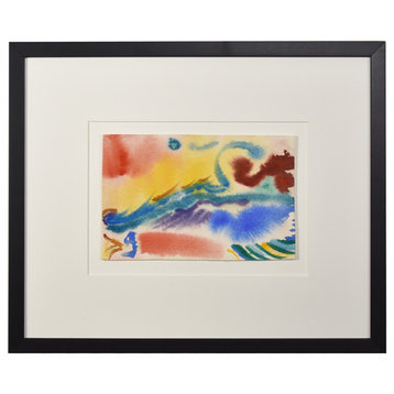 Original Abstract Watercolor Painting, "Landing Safely,"  By Henry Brown