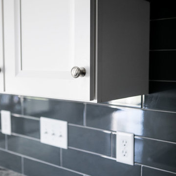 Shades of Blue - Transitional Kitchen, Bathroom, & Living Room