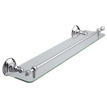 Rohl 24in Wall Mounted Glass Vanity Shelf in Polished Chrome