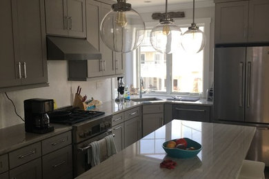 Example of a beach style kitchen design in Philadelphia