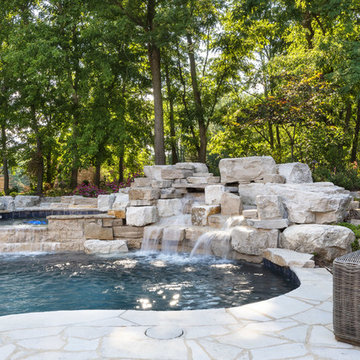 Waterfall into pool