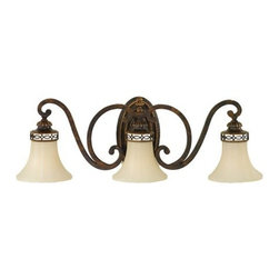 Walnut Finish 3 Light Bathroom Lighting by Feiss Drawing Room - Lighting