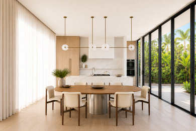 Dining room - large contemporary dining room idea in Miami