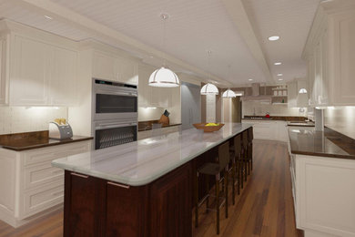 Extended Traditional Kitchen - 3D Rendering