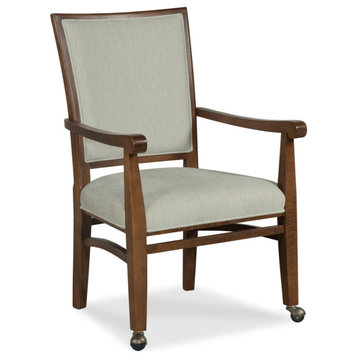Selby Arm Chair, 9508 Hazelnut Fabric, Finish: Walnut