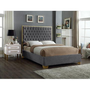 Lana Velvet Bed, Gray, King