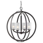 Woodbridge Lighting - Mirage 4-Light Pendant Chandelier, Bronze, Opal Cylinder Glass, Halogen G9 - A chandelier provides a wonderful opportunity to let your style take center stage and to set the tone of your space. Hang our Mirage 4-Light Pendant Chandelier above your formal dining table or in a grand entryway to welcome guests as they arrive. This fixture will draw the eyes up and illuminate your space in stylish appeal.