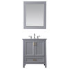 Isla Gray Bathroom Vanity Set, 30", With Mirror