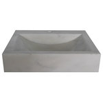 TashMart - Rectangular Natural Stone Vessel Sink, White Marble - The Rectangular Vessel Sink is made from one solid piece of natural stone.  This sink is available in multiple colors and stone types including noce and beige marble.  This is the popular option for your bathroom or restaurant project.