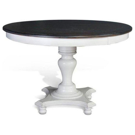 54" x 36" Round Counter Height White Dining Table